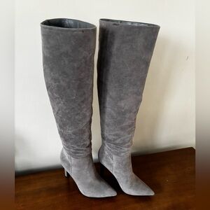 JustFab Elegant Gray Suede Knee-High Women's Boots